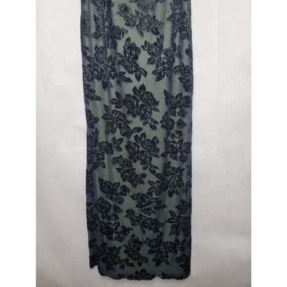 Vintage Y2K Rampage Made in USA Velvet Burnout Floral Whimsygoth Maxi Slip Dress - Picture 6 of 12